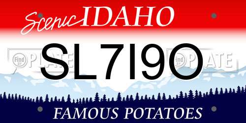 SL7I9O Idaho License Plate