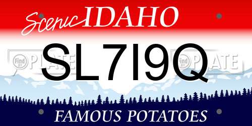 SL7I9Q Idaho License Plate