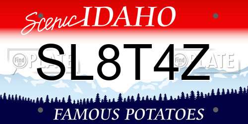 SL8T4Z Idaho License Plate