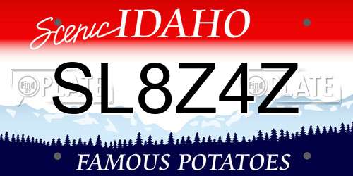 SL8Z4Z Idaho License Plate