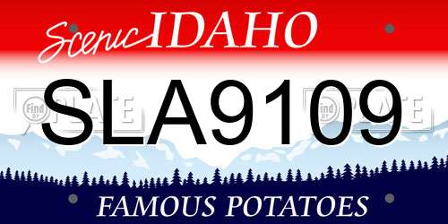 SLA9109 Idaho License Plate