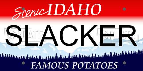 SLACKER Idaho License Plate