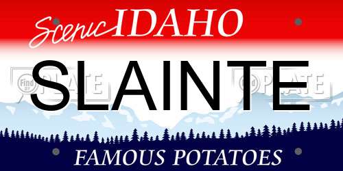 SLAINTE Idaho License Plate