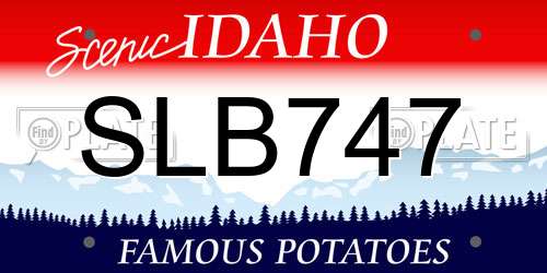 SLB747 Idaho License Plate