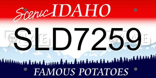 SLD7259 Idaho License Plate