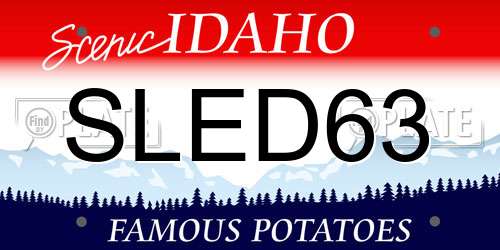 SLED63 Idaho License Plate