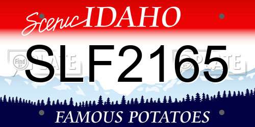 SLF2165 Idaho License Plate