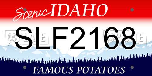 SLF2168 Idaho License Plate