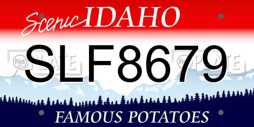 SLF8679 Idaho License Plate
