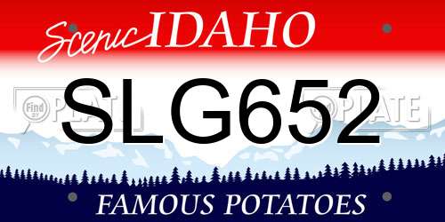 SLG652 Idaho License Plate