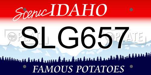 SLG657 Idaho License Plate