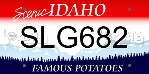 SLG682 Idaho License Plate