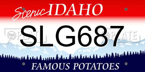 SLG687 Idaho License Plate