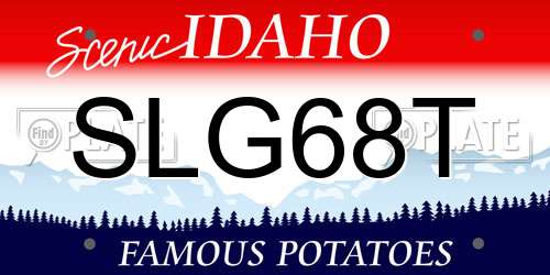 SLG68T Idaho License Plate