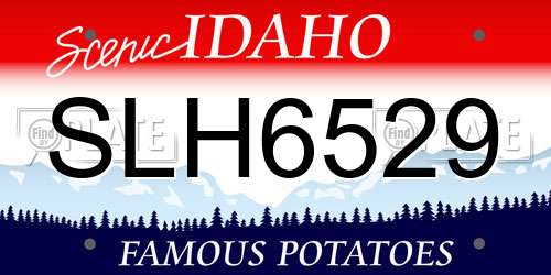 SLH6529 Idaho License Plate