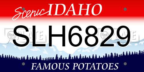 SLH6829 Idaho License Plate