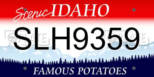 SLH9359 Idaho License Plate