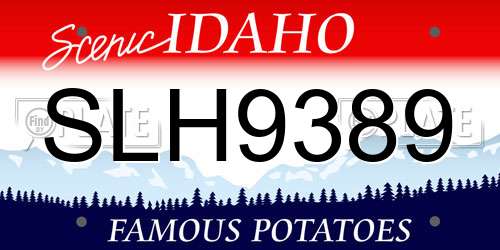 SLH9389 Idaho License Plate