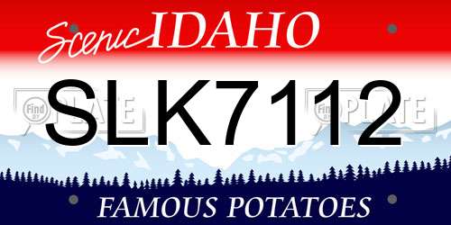 SLK7112 Idaho License Plate