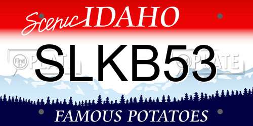 SLKB53 Idaho License Plate