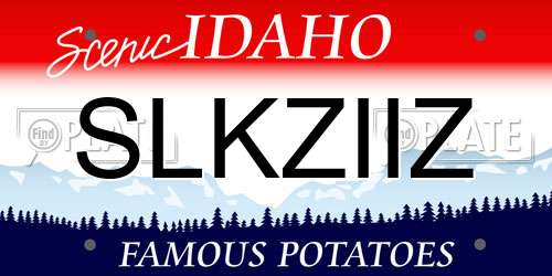 SLKZIIZ Idaho License Plate