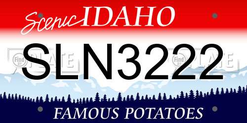 SLN3222 Idaho License Plate