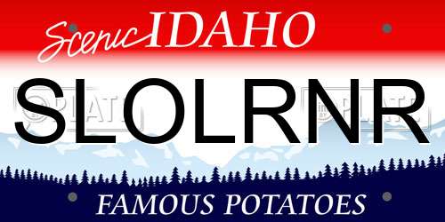 SLOLRNR Idaho License Plate