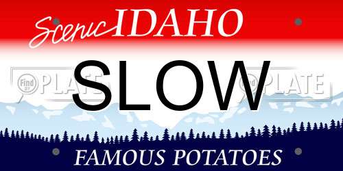 SLOW Idaho License Plate