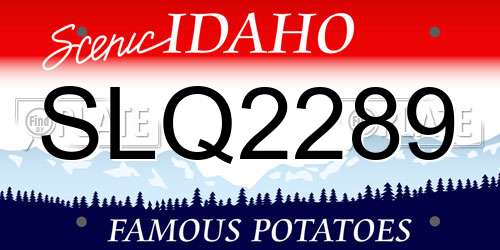 SLQ2289 Idaho License Plate