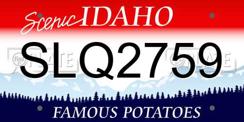 SLQ2759 Idaho License Plate