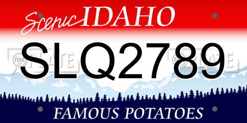 SLQ2789 Idaho License Plate