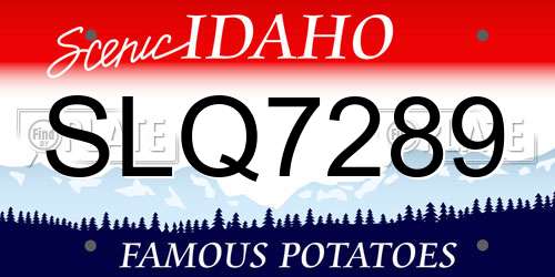 SLQ7289 Idaho License Plate