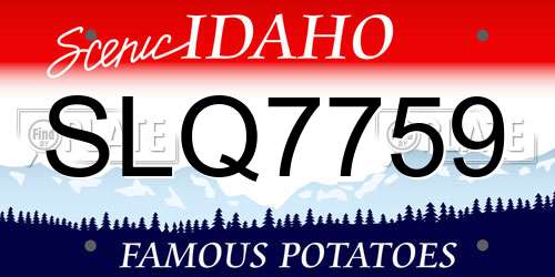 SLQ7759 Idaho License Plate