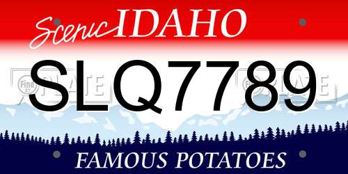 SLQ7789 Idaho License Plate