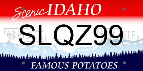 SLQZ99 Idaho License Plate