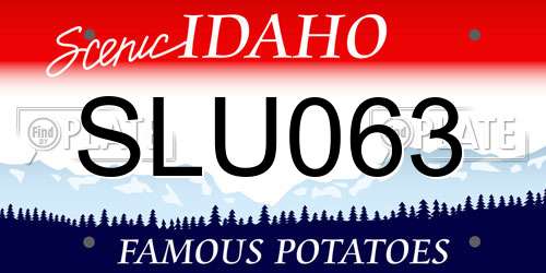 SLU063 Idaho License Plate