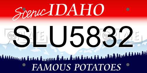 SLU5832 Idaho License Plate