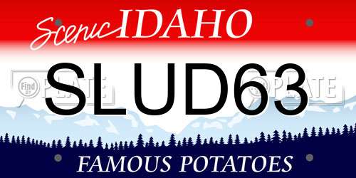 SLUD63 Idaho License Plate