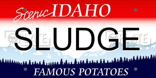 SLUDGE Idaho License Plate