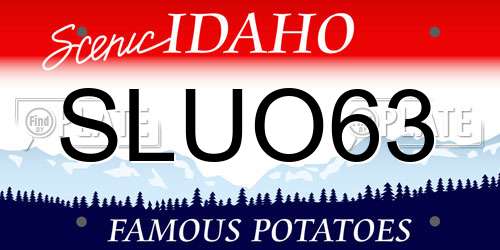 SLUO63 Idaho License Plate