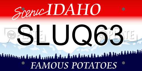 SLUQ63 Idaho License Plate