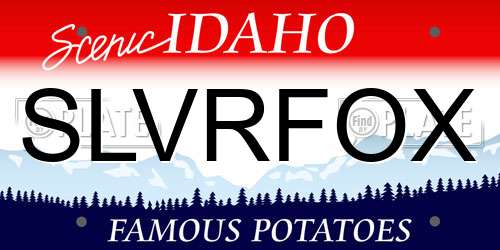 SLVRFOX Idaho License Plate