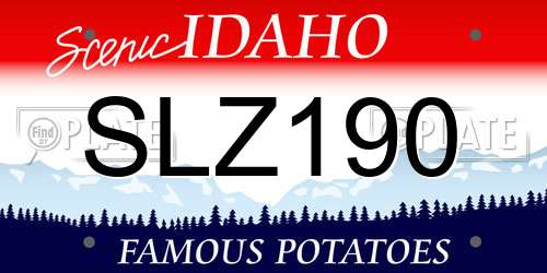 SLZ190 Idaho License Plate