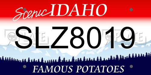 SLZ8019 Idaho License Plate