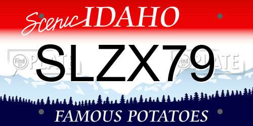 SLZX79 Idaho License Plate