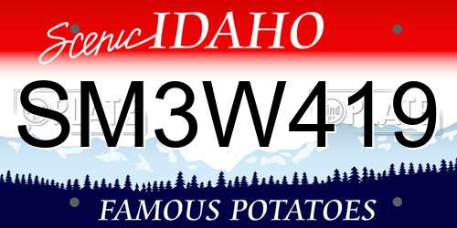 SM3W419 Idaho License Plate