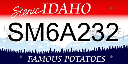 SM6A232 Idaho License Plate
