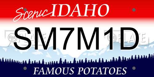 SM7M1D Idaho License Plate
