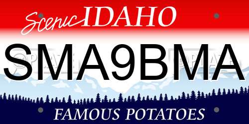 SMA9BMA Idaho License Plate