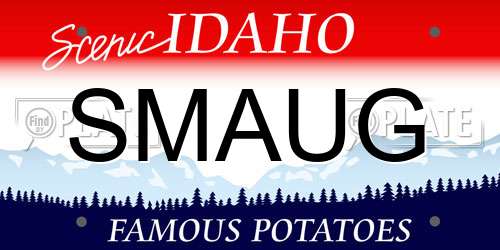 SMAUG Idaho License Plate
